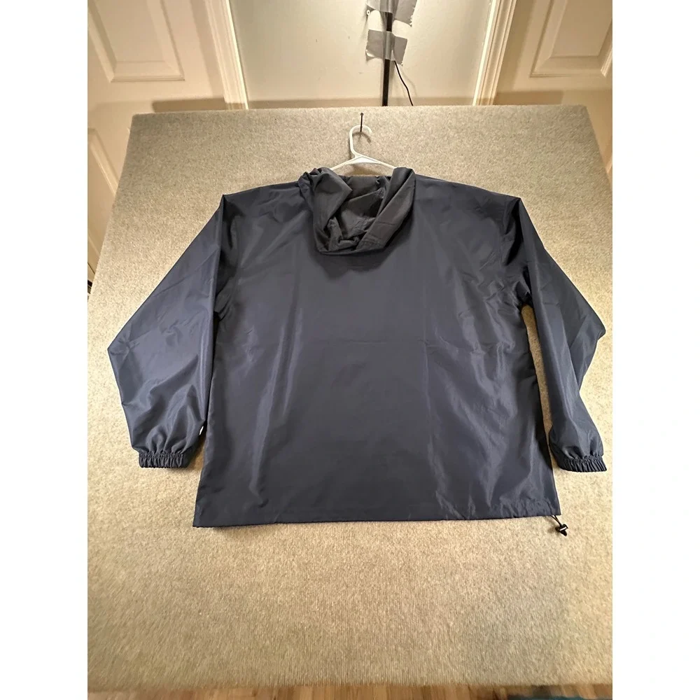 Champion Mens Packable Anorak Windbreaker Jacket Navy Blue Pullover Big C Logo